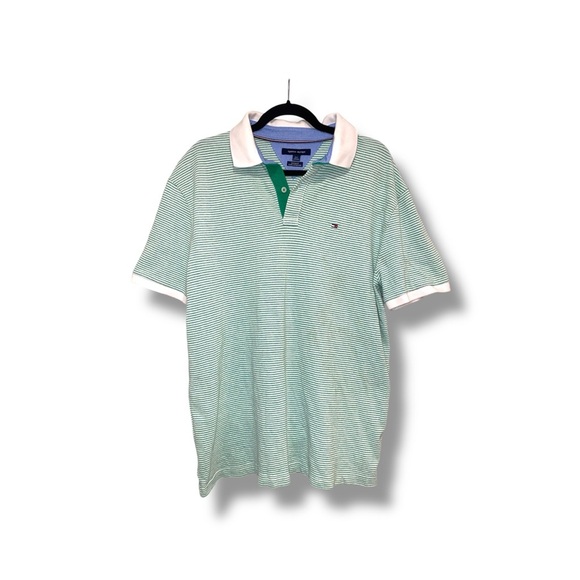 Tommy Hilfiger Green Striped Men's Polo Shirt - Picture 5 of 9